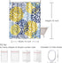 Shower Curtain Green Spring Flower Blue Yellow and Navy Chrysanthemum Brown Waterproof Polyester Fabric Bathroom 72 x 72 Inches Set with Hooks...