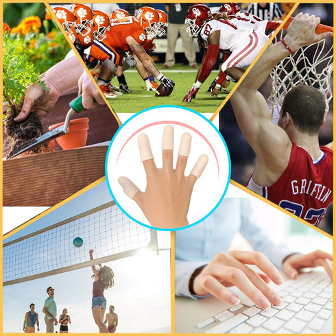 Gel Finger Cots, Finger Protector Support(14 PCS) NEW MATERIAL Finger Sleeves Great for Trigger Finger, Hand Eczema, Finger Cracking, Finger Arthr...