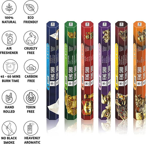 Fengshui Premium Natural Incense Sticks 20 Sticks Per Box for Home or Workplace Alluring Aroma Sticks (Fengshui) Crystal Pyramid, Laughing Buddha,...