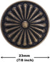 Bezelry 10 Pieces Flower Shield Metal Shank Buttons. 23mm (7/8 inch) (Antique Brass)...