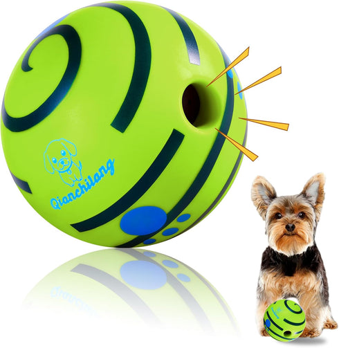 Wobble Giggle Ball for Dogs, Durable Interactive Dog Wobble Ball, Dog Balls with Fun Giggle Sounds When Rolled or Shaken, The Waggle Ball for Dogs...