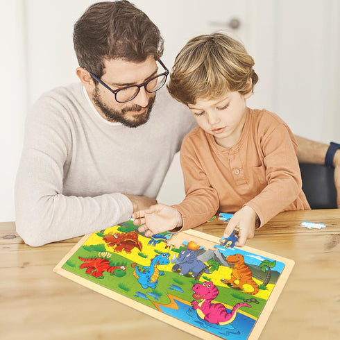 Dinosaurs Puzzles for Kids, 96 Pcs Jigsaw Large Puzzles for Beginner, Learning Preschool Educational Puzzles Toys for Boys and Girls...