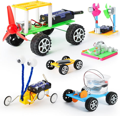 STEM Science Robotics Kit,6 Set Electronic Science Projects Experiments for Kids Age 8-12 6-8,Kids DIY Engineering Building Kit Age 6-8 8-12 Motor...