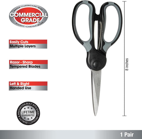 Titan Industrial Grade Heavy Duty Scissors Multipurpose Shears for Sewing and Crafting Durable Easy to Use Stainless Steel Blades with Comfortable...