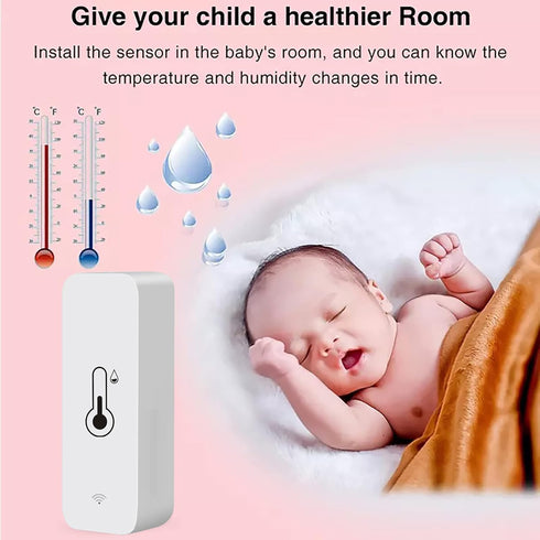 PHOVOLT WiFi Hygrometer Thermometer Sensor for Home, Indoor Outdoor Wireless Temperature Humidity Sensor Monitor with Remote App Notification Aler...