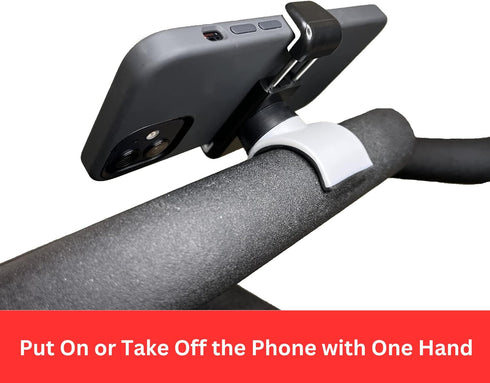 Phone Holder Compatible with Peloton Bike & Bike Plus - Secure Fit and Easy One-Hand Operation - 360 Degree Rotation - Mount for Stationary Exerci...