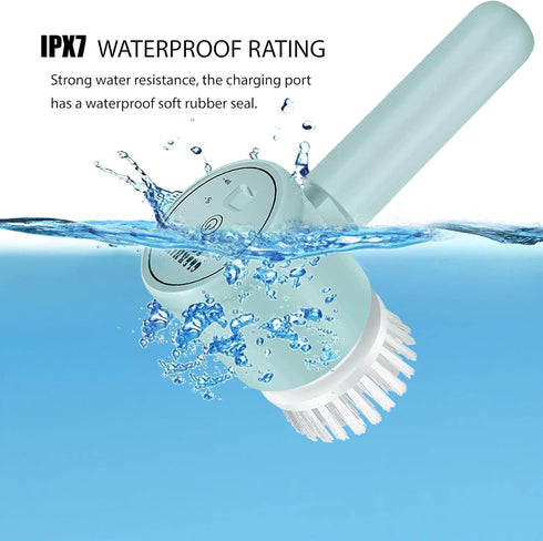 Electric Spin Scrubber, Folding Electric Cleaning Brush for Bathroom Rechargeable Shower Scrubber Power Scrubber Cordless with 3 Replaceable Clean...