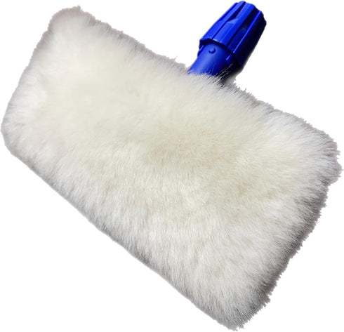 Genuine Lambwool Mop for Floor Cleaning, Dusting, Waxing, 9" Flat Mop with Reusable Lambswool Refills for Wet & Dry Use. Hardwood, Laminate and Ti...
