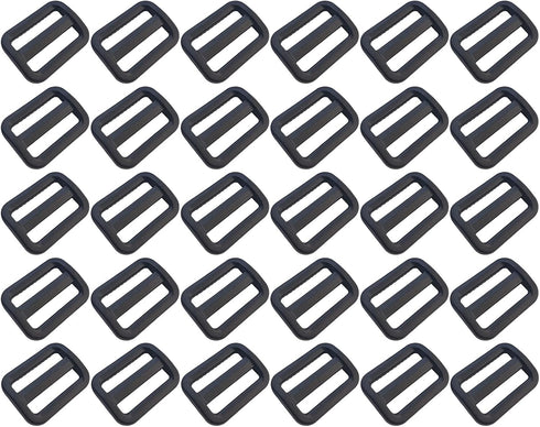 30 Pcs 1 Inch Plastic Slide Buckle Tri Glides Slides for Webbing, Clothing, Fasteners Strap and Backpack Bags...