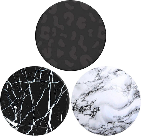 Foldable Telephone Support, Mobile Phones and Tablets, The Grip (3 Pack)-The Black spot, Marble...