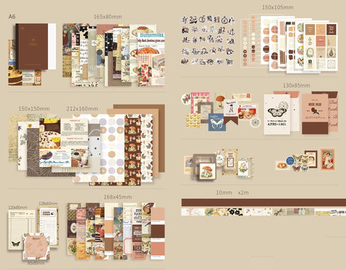 Scrapbooking Supplies Kit Aesthetic Scrapbook Kit with Scrapbook Stickers Washi Tapes Bullet Junk Journal Art Craft DIY Gift for Adult Teen (Coco)...