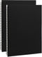 DSTELIN 10 inch x 7.5 inch, 100GSM, Blank Spiral Notebook, 2-Pack, Soft Cover, Sketch book, 120 Pages / 60 Sheets, (Black)...