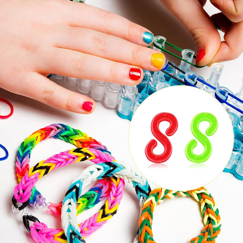S Clips, 500PCS Clear Loom Rubber Band Clips Colorful Plastic Band Clips Bracelets and DIY Handicrafts Bracelet Making Refill Kit, Connectors Refi...