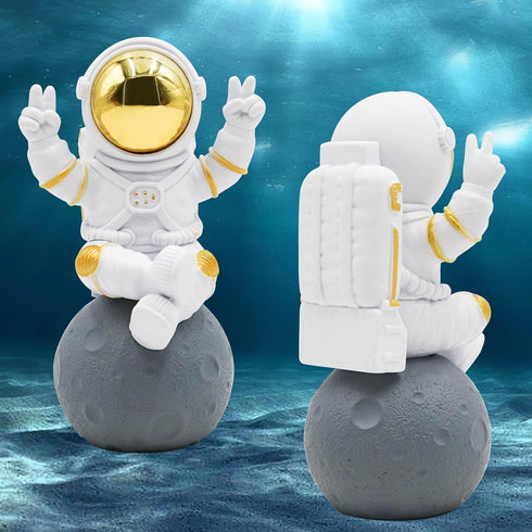 Astronaut Statue Fish Tank Decor, Resin Spaceman Small Fish Aquarium Decorations, Cute Mini Space Figure Ornament, Fish Tank Abstract Aesthetic De...