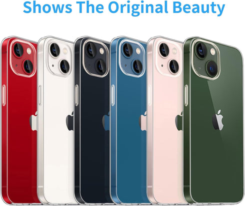 for iPhone 13 Case Clear, Transparent Soft Shockproof Protective Slim Thin Phone Bumper Phone Cases for iPhone 13...