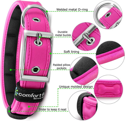 Comfort Fit Dog Collar - Soft Padded Dog Training Collar with Adjustable Buckle - Breathable and Lightweight Pet Collar - Durable, Heavy Duty Dog ...