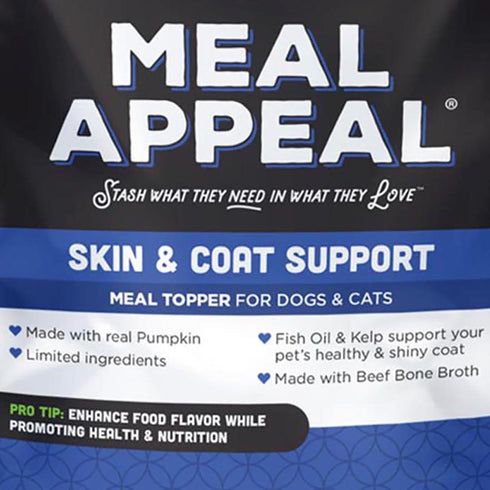 Meal Appeal: Skin & Coat Support Food Topper - Beef 4 Oz, Dogs & Cats, Slow Baked Powder, Enhance Food Flavor, Support Nutrition & Health...