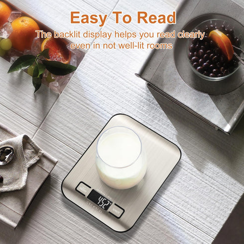 CROWNFUL Food Scale, 11 lb Digital Kitchen Scales with Built-in Coin Battery, Weight Ounces and Grams for Cooking and Baking, 6 Units with Tare Fu...