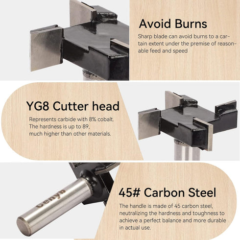 CNC Spoilboard Surfacing Router Bits,4 Wings 1/2" Shank 2" Cutting Dia Flattening Router bit for Woodworking Tools...