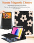 for iPad 10th Generation Case with Keyboard Pencil Holder 10.9 Inch Folio Tablet Cover Women Girls Cute Girly Teens Kawaii Black Flower Unique Des...