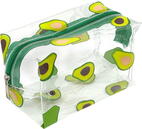 Cute makeup bag, transparent portable makeup bag, waterproof toiletries storage bag, large capacity pen bag (Avocado)......