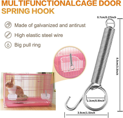 Lockable Spring Cage Latch for Pet Doors, 8.5cm, Silver...