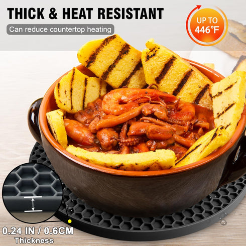 Walfos Silicone Trivet Mats - 4 Heat Resistant Pot Holders, Multipurpose Non-Slip Hot Pads for Kitchen Potholders, Hot Dishers, Jar Opener, Spoon ...