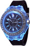 FANMIS Unisex Sports Rhinestone LED Flashing Light up Color Changing Silicone Jelly Watch Black...