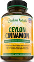 Organic Ceylon Cinnamon Supplement - 60 Capsules, 1200mg - Natural Antioxidant Dietary Supplement - Promotes Heart, Brain & Immune Health...