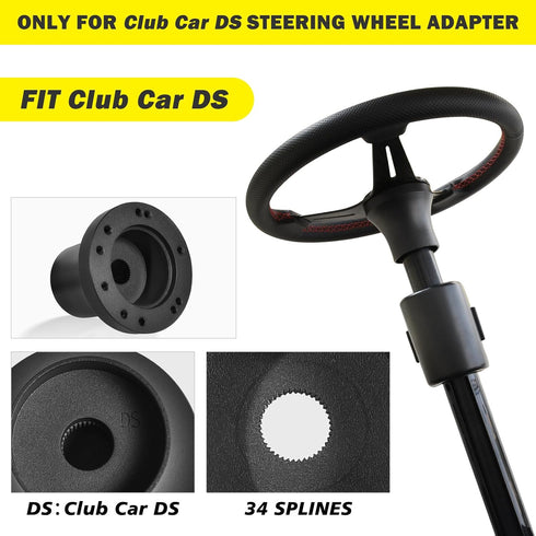 Club Car DS Steering Wheel Adapter Golf Cart Steering Wheel Adapter Hub Golf Cart Accessories for Club Car DS Golf Cart...