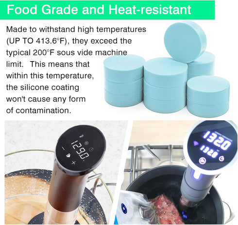MOMOMA Sous Vide Magnets 12Pcs-Food-Grade Silicone Coated Weights&Clips, Keep Bags Submerged, Works on All Machines, Multi-Use for Cooking, Displa...