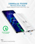 15W Wireless Portable Charger, 22.5W PD20W QC3.0 USB-C Fast Charging 10000mAh Power Bank LED Display, 2 Inputs and 4 Outputs, Slim & Light Externa...