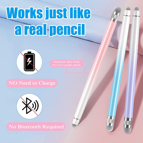 3PCS Stylus Pens for Touch Screens, Stylus Pen for iPhone/iPad/Tablet Android/Microsoft/Surface, Compatible with All Touch Screens(Purple/Pink/Blu...