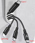 4FT Multi Splitter Charging Cable,3 in 1 Multi Charging Cable Black Nylon Cord,USB C to Lightnning + USB-C + Micro Port for Apple i-Phone 14/13,iP...