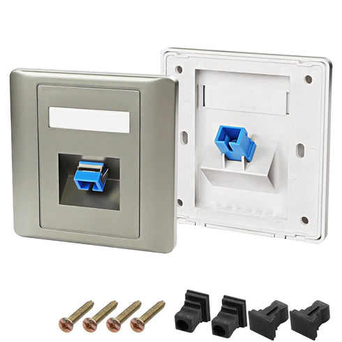 XMSJSIY SC Simplex Fiber Optical Wall Plate Panel Mount Coupler Connector Plug Jack SC Female to SC Female Simplex Fiber Module Wall Mount Network...