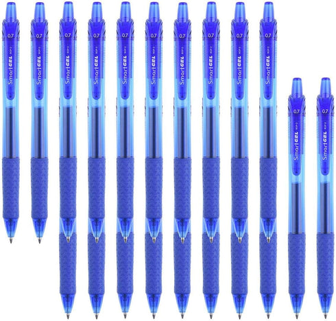 ChicRosa 40 Pack Blue Gel Pens, Retractable Medium Point Gel Ink Pens Smooth Writing for School Office Home, Comfort Grip(20 Pens with 20 Refills)...