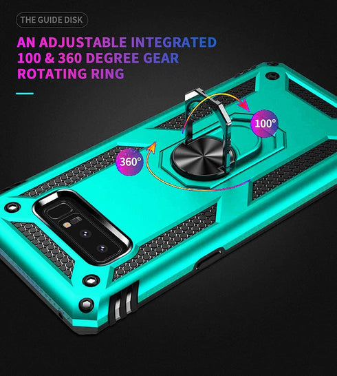 Androgate for Samsung Note 9 Phone Case, Galaxy Note 9 Case with 3D PET Screen Protector, Military-Grade Ring Holder Kickstand Car Mount 15ft Drop...