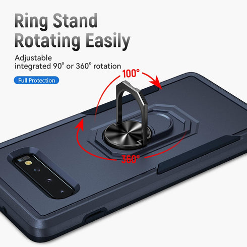 for Samsung Galaxy S10 Plus Case with Kickstand Armor Magnetic Ring Rugged Protective Military Grade Shockproof Case for Galaxy S10+ Plus Phone Ca...