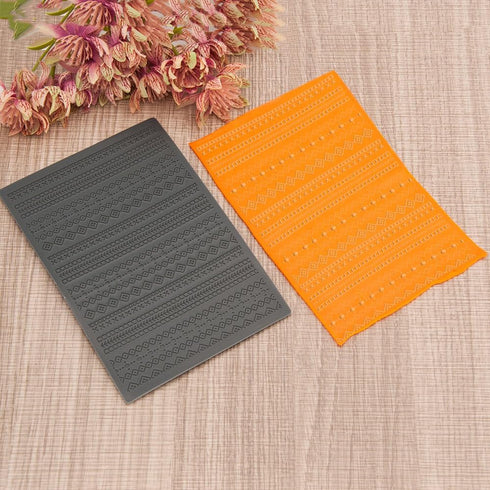 Arbuya Polymer Clay Texture Sheets for Boho Style Earring Jewerly Making, Flowers Geometric Clay Texture Stamps Mat for Polymer Clay Projects Poly...