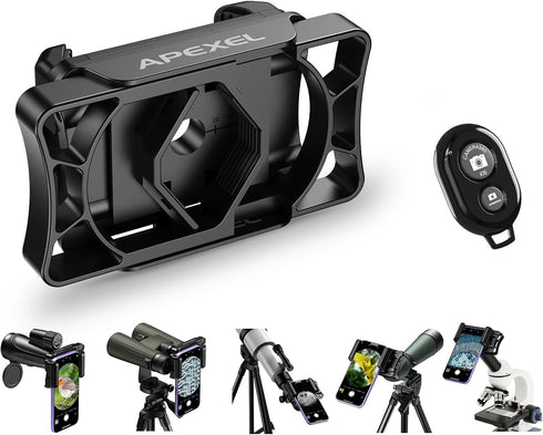 APEXEL Telescope Phone Adapter, Binocular Photo Adapter for Android & iPhone, Phone Holder Mount for Telescope, Monocular, Binocular, Microscope, ...