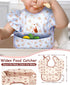 Lictin Baby Bibs for Girls Waterproof - 3 Pack Mess Proof Bib, Oil-proof Toddler Feeding Bib with Adjustable Closure, Baby Bibs for Eating 6-36 Mo...