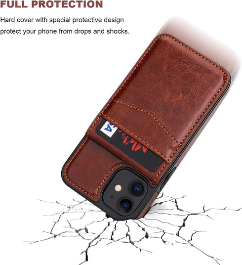 KIHUWEY Compatible with iPhone 12 Mini Case Wallet with Credit Card Holder, Premium Leather Magnetic Clasp Kickstand Heavy Duty Protective Cover f...