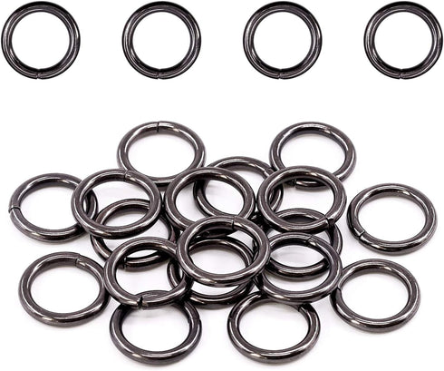 Swpeet 60Pcs Heavy Duty 3/5 Inch - 16mm Gun-Black Multi-Purpose Metal O Ring Metal Rings for Hardware Bags Ring Hand DIY Accessories Keychains Bel...
