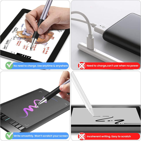 Stylus Pen for iPad, Honiha 3 in 1 Magnetic Stylus Pencil High Sensitivity Disc & Fiber & Rubber Tip Touch Screen Pen Universal Stylus for iPad iP...
