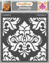CrafTreat Damask Mandala Stencils for Painting on Wood, Canvas, Paper, Fabric, Floor, Wall and Tile - Bold Damask - 6x6 Inches - Reusable DIY Art ...