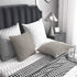 DEZENE Tan Throw Pillow Cases 22x22: 2 Pack Inch Original Striped Velvet Square Decorative Pillow Covers for Farmhouse Couch...