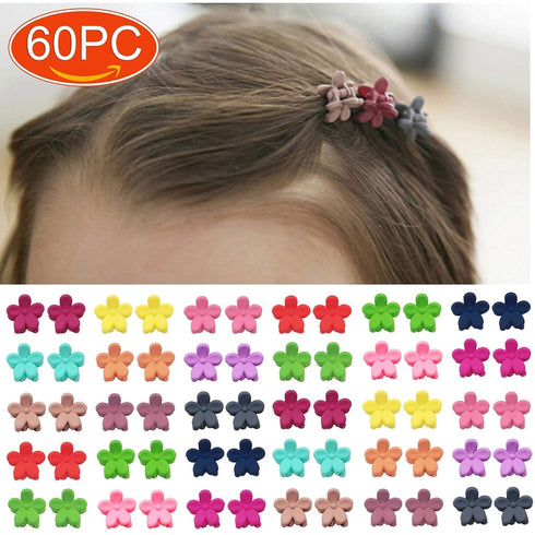 Elesa Miracle 60pcs Baby Girl Mini Hair Claw Clips Flower Hair Bangs Pin Baby Girl Hair Accessories Clips...