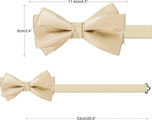 Bow Ties for Men, Men’s Pre-Tie Bow Tie Satin Silk Adjustable Bow Tie Cufflinks Handkerchief Sets With Gift Box...