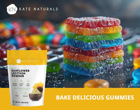 Kate Naturals Sunflower Lecithin Powder for Baking Bread, Gummies, Cooking (4oz) 100% Natural, Gluten Free, Non-GMO Substitute for Lecithin Powder...