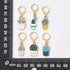 Stiesy Pot Plant Theme Stitch Markers with Brass Leverback Clasps Enamel Cactus Locking Crochet Stitch Marker Charms DIY Handmade Gift for Weaving...